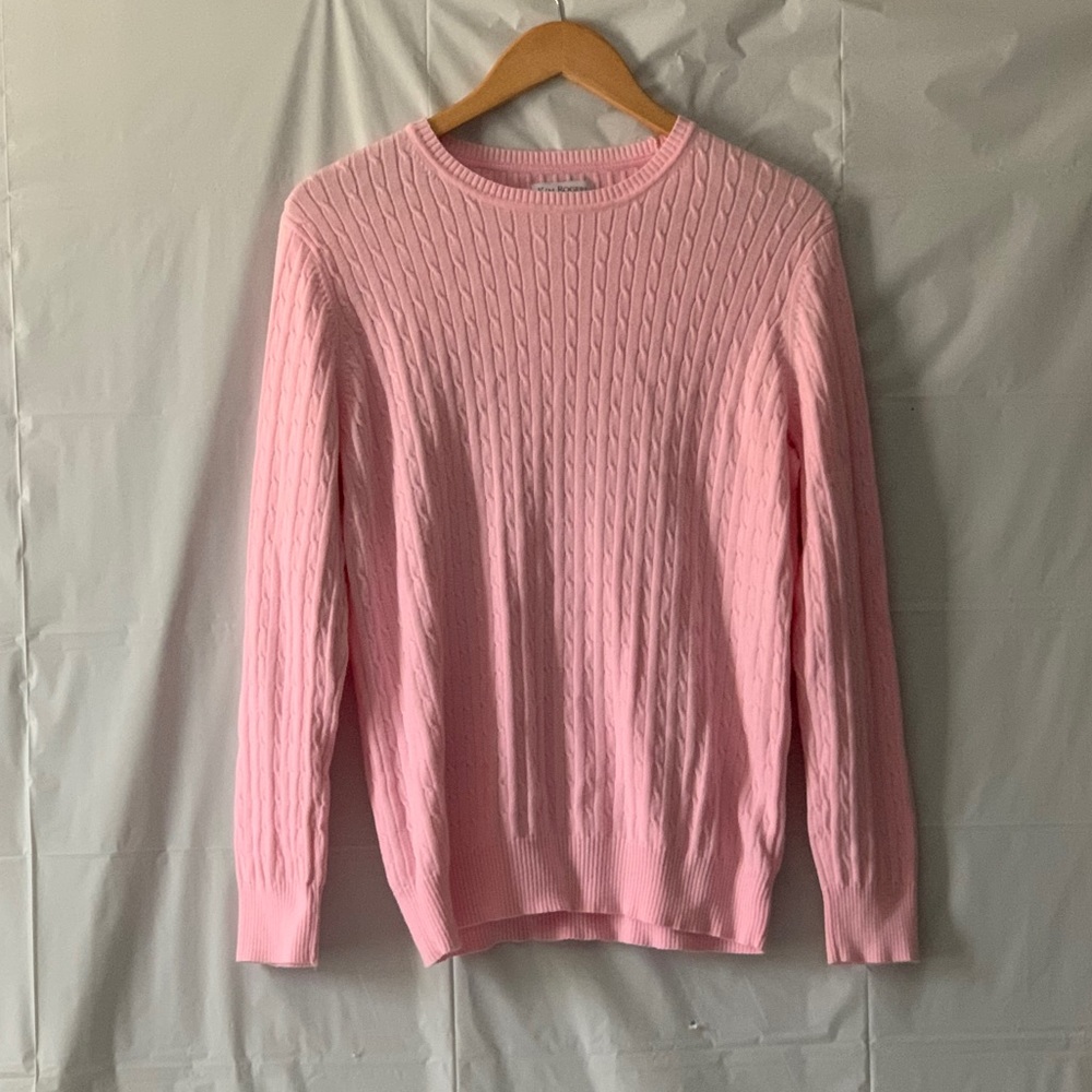Kim Rogers Large Knit Pink Sweater Crew Neck